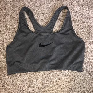 Gray Nike sports bra